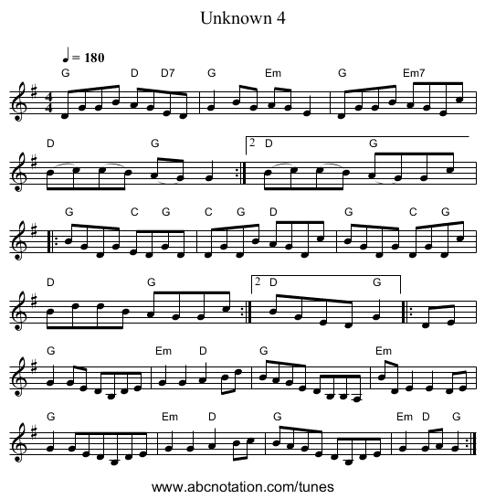 Unknown 4 - staff notation