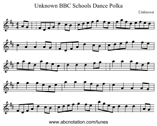 Unknown BBC Schools Dance Polka - staff notation