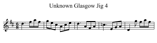 Unknown Glasgow Jig 4 - staff notation