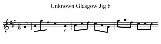 Unknown Glasgow Jig 6 - staff notation