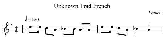 Unknown Trad French - staff notation