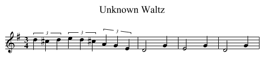 Unknown Waltz - staff notation