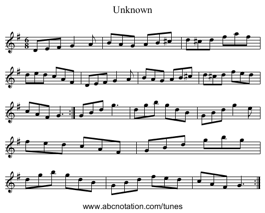 Unknown - staff notation