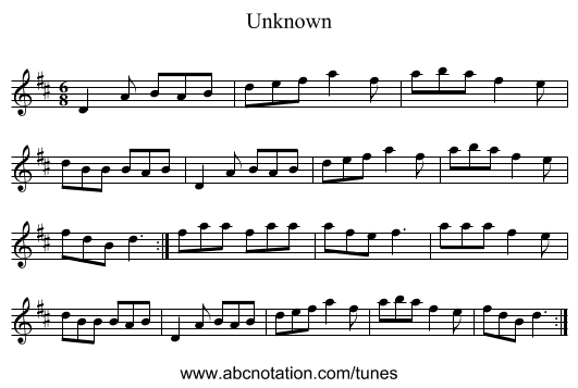 Unknown - staff notation