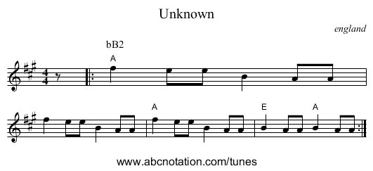 Unknown - staff notation