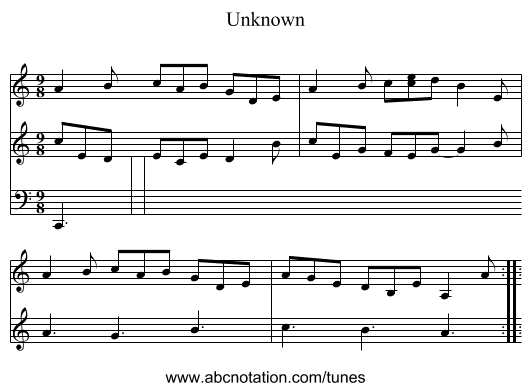 Unknown - staff notation