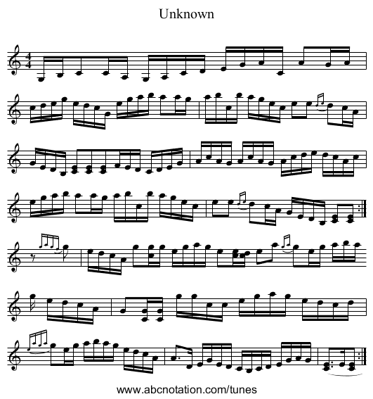 Unknown - staff notation