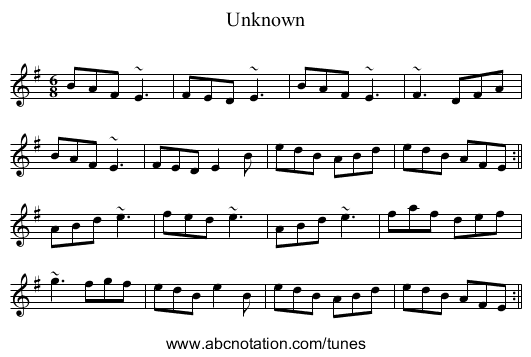 Unknown - staff notation