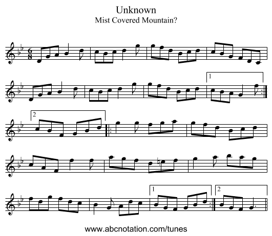 Unknown - staff notation