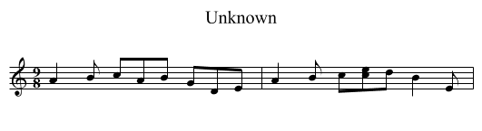 Unknown - staff notation