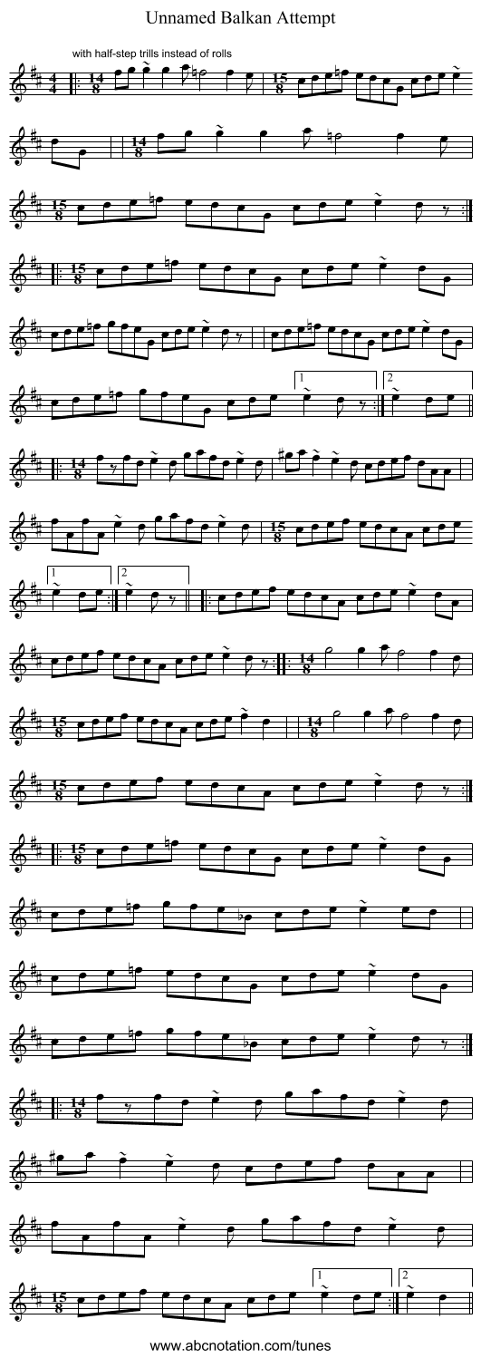 Unnamed Balkan Attempt - staff notation