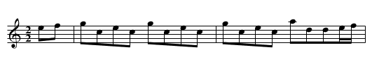 Unnamed tune - staff notation