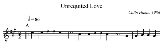 Unrequited Love - staff notation
