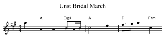 Unst Bridal March - staff notation