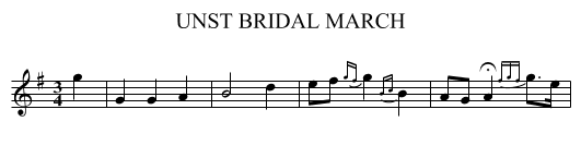 UNST BRIDAL MARCH - staff notation