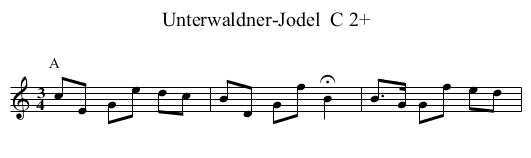 Unterwaldner-Jodel  C 2+ - staff notation