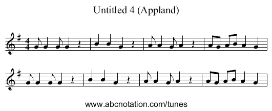 Untitled 4 (Appland) - staff notation