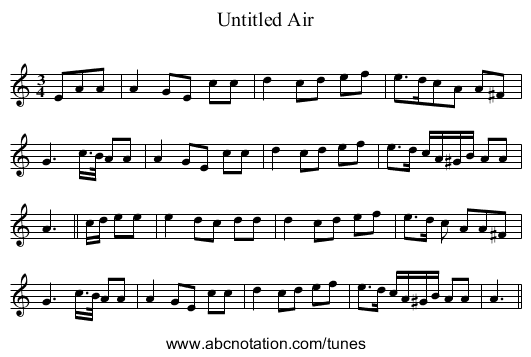 Untitled Air - staff notation