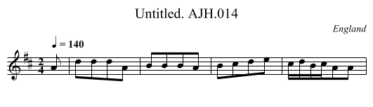 Untitled. AJH.014 - staff notation