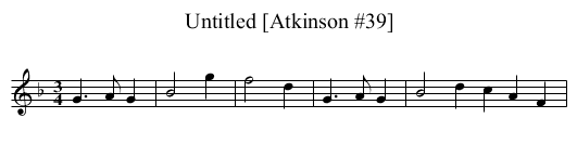 Untitled [Atkinson #39] - staff notation