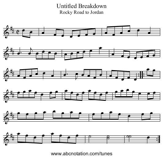 Untitled Breakdown - staff notation