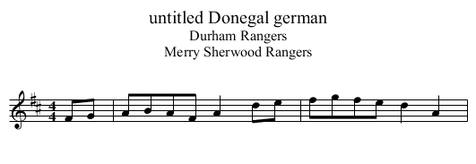 untitled Donegal german - staff notation