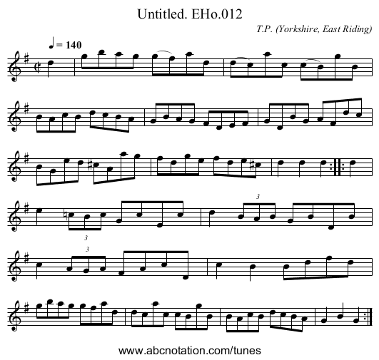 Untitled. EHo.012 - staff notation
