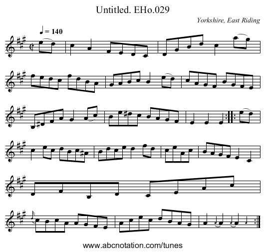 Untitled. EHo.029 - staff notation