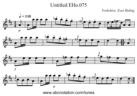 Untitled EHo.075 - staff notation