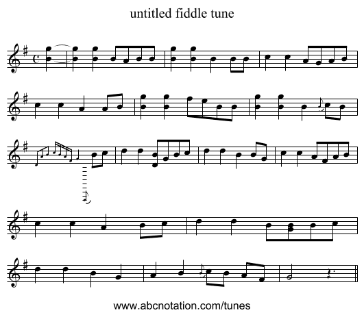 untitled fiddle tune - staff notation