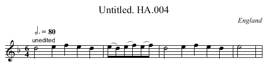 Untitled. HA.004 - staff notation