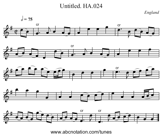 Untitled. HA.024 - staff notation