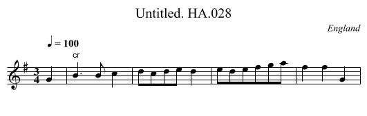 Untitled. HA.028 - staff notation