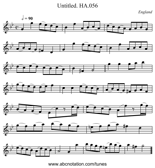 Untitled. HA.056 - staff notation