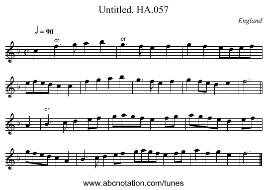 Untitled. HA.057 - staff notation