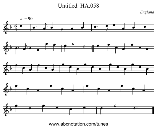 Untitled. HA.058 - staff notation