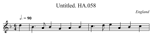 Untitled. HA.058 - staff notation
