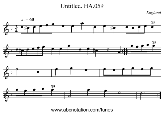 Untitled. HA.059 - staff notation