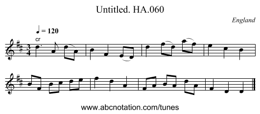Untitled. HA.060 - staff notation