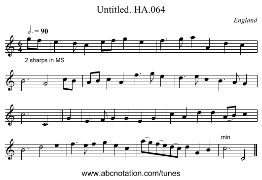 Untitled. HA.064 - staff notation