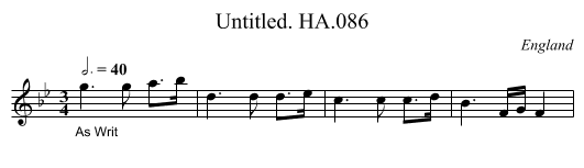 Untitled. HA.086 - staff notation