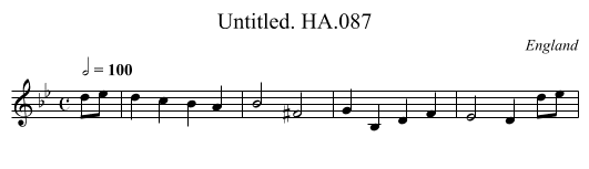Untitled. HA.087 - staff notation