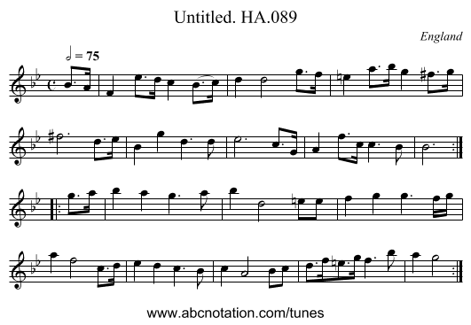 Untitled. HA.089 - staff notation