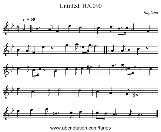Untitled. HA.090 - staff notation