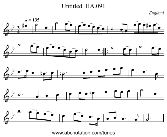 Untitled. HA.091 - staff notation