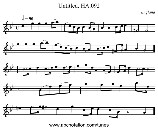 Untitled. HA.092 - staff notation