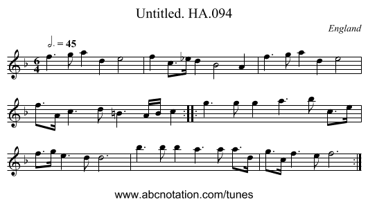 Untitled. HA.094 - staff notation