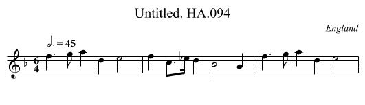 Untitled. HA.094 - staff notation