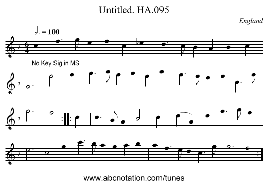 Untitled. HA.095 - staff notation