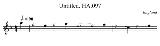 Untitled. HA.097 - staff notation